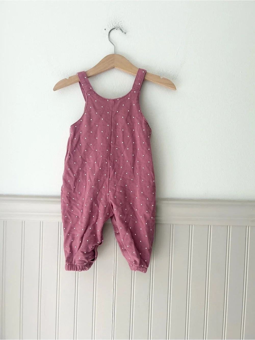 Carter's 6 Months Dusty Rose Polka Dot Girls' Cotton Overalls